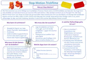 Vorschau - Merkblätter - Anleitung für Stop Motion Filme (Interaktive Materialsammlung) + Storyboard - Seite 1
