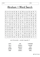 Vista previa - Unidades / Secuencias / Situaciones de Aprendizaje - Abraham and Sarah Printable Word Search Puzzle Religion Bible English / Inglés - página 1