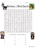 Vista previa - Unidades / Secuencias / Situaciones de Aprendizaje - Abraham and Sarah Printable Word Search Puzzle Religion Bible English / Inglés Version 2 - página 2