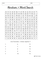Vista previa - Unidades / Secuencias / Situaciones de Aprendizaje - Abraham and Sarah Printable Word Search Puzzle Religion Bible English / Inglés Version 2 - página 3