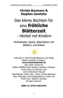 Vorschau - Unterrichtsreihen - Das kleine Büchlein für eine fröhliche Blätterzeit - Herbst mit Kindern - Seite 1