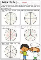 Vorschau - Arbeitsblätter - BRÜCHE - Pizza teilen (Arbeitsblatt) - Seite 2