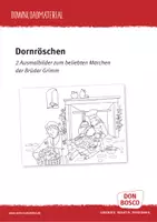 Vorschau - Stationenlernen - Ausmalbild Dornröschen - Märchen der Brüder Grimm: abgestimmt auf das digitale Bilderbuchkino für interaktive Tafel, Beamer & Screensharing (eKami). Ein qualitätsgeprüftes Angebot von Don Bosco Medien. - Deckblatt