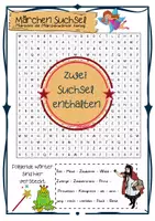 Vorschau - Arbeitsblätter - Suchsel: Märchen Figuren und Merkmale - Rätsel, Spiel - Deckblatt