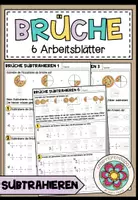 Vorschau - Arbeitsblätter - Subtraktion von Brüchen / Brüche subtrahieren – Bruchrechnung, Arbeitsblatt, Übungen, Aufgaben, Bruchzahlen, gleichnamige Brüche, ungleichnamige Brüche | Klasse 5, 6, Sekundarstufe - Deckblatt