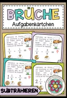Vorschau - Aufgabenkarten - BRÜCHE - Subtraktion (Aufgabenkärtchen) - Deckblatt