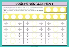 Vorschau - Fördermaterial/Inklusion - BRÜCHE - Brüche vergleichen (Klettübung / Legeübung) - Seite 3