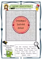 Vorschau - Arbeitsblätter - Suchsel: Jesus Christus - Leben und Umwelt - Rätsel, Spiel - Deckblatt