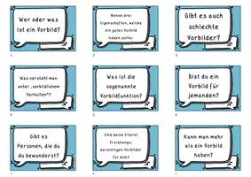Vorschau - Aufgabenkarten - Vorbilder (Gesprächskarten) - Stop and Swap Cards - Deckblatt