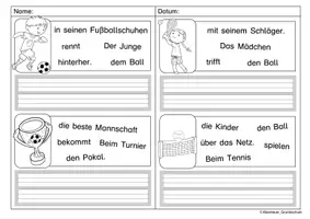 Vorschau - Arbeitsblätter - Schüttelsätze Hobbys - Seite 1
