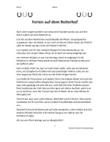 Vorschau - Arbeitsblätter - 2 Kurzgeschichten - Ferien auf dem Reiterhof - Seite 1
