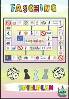 Vorschau - Spiele - Brettspiel / Spielplan "Fasching / Karneval" DaZ - Deckblatt