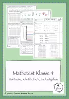 Vorschau - Test - Lernstandskontrolle Mathe - Klasse 4 - Deckblatt