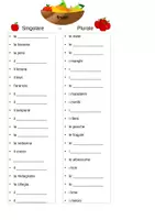 Vista previa - Hojas de trabajo - Singolare Plurale frutti "Singular - Plural Fruta" italiano - página 1