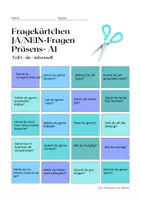 Vorschau - Arbeitsblätter - DaF Präsens JA/NEIN-Fragen A1 Fragekärtchen - informell - Deckblatt