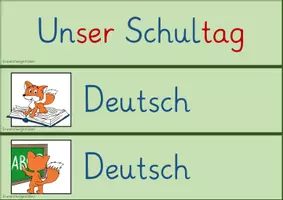 Vorschau - Präsentationen/Tafelbilder - Tagestransparenz Fuchsklasse Stundenplan Tafel Stundentransparenz Grundschrift - Seite 1