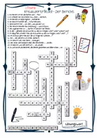 Vorschau - Arbeitsblätter - Kreuzworträtsel: Bericht schreiben (Unfallbericht, Polizeibericht sachlich objektiv) Spiel - Deckblatt