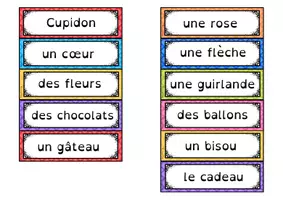 Aperçu - Feuilles d'exercices - mur de mots + lecture carte de St Valentin - Page 1