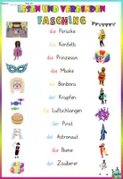 Aperçu - Feuilles d'exercices - lire et relier "Fasching / Karneval" Allemand - Page de couverture