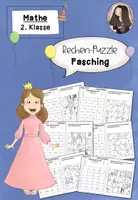 Vorschau - Mal- und Bastelvorlagen - Rechenpuzzles Fasching Klasse 2 ZR 100 - Deckblatt