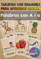Vista previa - Tarjetas / Manipulativos - Tarjetas con imágenes con la vocal A - en alemán - Portada