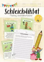 Vorschau - Arbeitsblätter - Schleichdiktat "Fasching-Kostüme" - Deckblatt