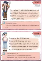 Vorschau - Aufgabenkarten - Abschreiben "Piraten" Sprache untersuchen Nomen, Verben, Adjektive - Seite 1