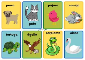 Vista previa - Tarjetas / Manipulativos - ¡Flashcards de los Animales en Español! - página 1