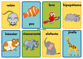 Vista previa - Tarjetas / Manipulativos - ¡Flashcards de los Animales en Español! - página 2