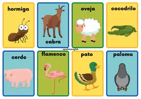 Vista previa - Tarjetas / Manipulativos - ¡Flashcards de los Animales en Español! - página 3