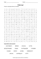 Vista previa - Hojas de trabajo - Suchsel Fahrrad "Sopa de letras" alemán - Portada