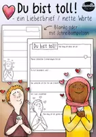 Vorschau - Mal- und Bastelvorlagen - Du bist toll! - Ein Liebesbrief / Sketchnote - Valentinstag - Deckblatt