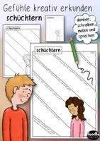 Vorschau - Mal- und Bastelvorlagen - SCHÜCHTERNHEIT / schüchtern - Gefühle kreativ erkunden - Sketchnotes - Deckblatt