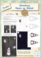 Vorschau - Mal- und Bastelvorlagen - Planeten Atemübung Rakete im Weltall - Deckblatt