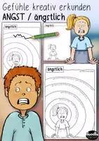Vorschau - Arbeitsblätter - ANGST / ängstlich - Gefühle kreativ erkunden - Sketchnotes - Deckblatt
