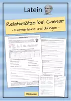Vorschau - Arbeitsblätter - Lateinische Relativsätze / Relativpronomen bei Caesar - Formenlehre und Übungen - Deckblatt