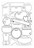 Vista previa - Hojas de trabajo - FREEBIE All about me sketchnotes English ESL worksheets - página 1