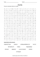 Vista previa - Hojas de trabajo - Cerca puzzle cucina "Sopa de letras" italiano - Portada