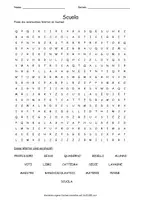 Vista previa - Hojas de trabajo - Cerca puzzle scuola "Sopa de letras" italiano - Portada
