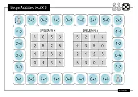 Vorschau - Spiele - Bingo für Zwei - einfache Addition ZR 5-10 - Kl. 1 - Seite 2
