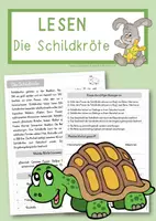 Vorschau - Arbeitsblätter - Leseverständnis Schildkröte - Kopiervorlage - Deckblatt
