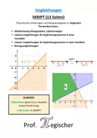 Vorschau - Unterrichtsreihen - SKRIPT: Lineare Ungleichungen und Ungleichungssysteme (mit Lösungen & PowerPoint) - Deckblatt