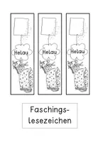 Vorschau - Mal- und Bastelvorlagen - Karneval/Fasching Lesezeichen und Ausmalblatt Bastelvorlage Ausmalbild Malvorlage Basteln Klasse 1, 2 , 3 , 4 . Freiarbeit/Kunst - Deckblatt