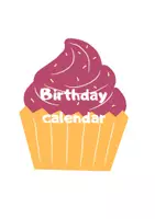 Vorschau - Poster - Geburtstagskalender/ Birthday Calendar "Cupcake" - Deckblatt