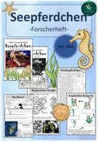 Vorschau - Arbeitsblätter - Forscherheft Seepferdchen I Ozeane I Meere - Deckblatt