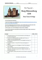 Vorschau - Arbeitsblätter - Leben auf der Burg: Dokumentation zum Mittelalter (Terra X: Ein Tag auf Burg Münzenberg 1218) Alltag, Fehdewesen, Ständegesellschaft, Adel, Burgenbau (AB+LÖSUNGEN) - Seite 1