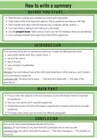 Vorschau - Arbeitsblätter - How to write a summary - Deckblatt