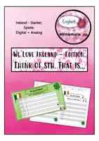 Vorschau - Arbeitsblätter - We love Ireland - Think of sth. - für Tablet oder analog (Spiel - Englisch) - Deckblatt
