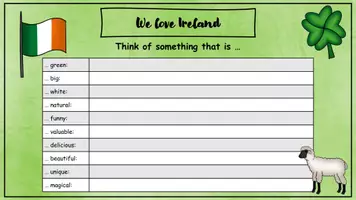 Vorschau - Arbeitsblätter - We love Ireland - Think of sth. - für Tablet oder analog (Spiel - Englisch) - Seite 1