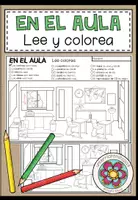 Vorschau - Arbeitsblätter - EN EL AULA (Klassenzimmer) - Lee y colorea (Lesen und Malen) - Deckblatt